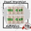 Rollo de papel impresion blanco adhesivo por mayor en MB Comercializa. Distribuidor mayorista de papel termico adhesivo para mini impresoras portatiles de fotos y etiquetas para libreria y computacion con despacho rapido en 24 horas a toda Argentina via Correo Argentino.