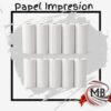 Rollo de papel impresion blanco adhesivo por mayor en MB Comercializa. Distribuidor mayorista de papel termico adhesivo para mini impresoras portatiles de fotos y etiquetas para libreria y computacion con despacho rapido en 24 horas a toda Argentina via Correo Argentino.
