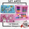 Set de arte infantil 42 piezas por mayor, valijita de dibujo compacta con marcadores crayones y acuarelas para niños en librerias y jugueterias con despacho en 24 horas por Correo Argentino mediante mbcomercializa.com.ar.