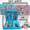 Set de arte infantil 68 piezas por mayor, valijita de dibujo con marcadores lapices de colores y acuarelas para niños en librerias y jugueterias con despacho en 24 horas por Correo Argentino mediante mbcomercializa.com.ar.