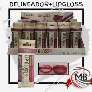 Set delineador de labios y lip gloss Tejar por mayor en MB Comercializa. Distribuidor mayorista de maquillaje de labios, brillos labiales y lápices perfiladores con despacho rápido en 24 horas y precios directos mayoristas a toda Argentina vía Correo Argentino.
