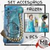 Set de accesorios frozen de 4 piezas por mayor en MB Comercializa. Distribuidor mayorista de disfraces infantiles, kits de princesa con trenza, corona, varita magica y guantes con despacho rapido en 24 horas a toda Argentina via Correo Argentino.