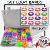 Set loom bands de gomitas de colores por mayor de 19x13 cm, kit para tejer pulseras elasticas infantiles con telar y ganchos en jugueterias y regalerias con despacho en 24 horas por Correo Argentino en mbcomercializa.com.ar.