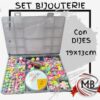 Set para armar bijouterie con dijes de 19x13 cm por mayor, kit de mostacillas con formas de flores estrellas y cuentas pastel para pulseras en jugueterias y regalerias con despacho en 24 horas por Correo Argentino mediante mbcomercializa.com.ar.