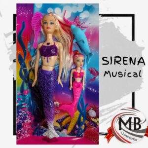 Muneca sirena musical con sirena bebe y accesorios por mayor para jugueterias MB Comercializa.