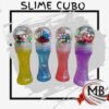 Masa slime con mini cubo tipo magico y esferas de colores en tubo transparente para jugueterias y polirrubros MB Comercializa.