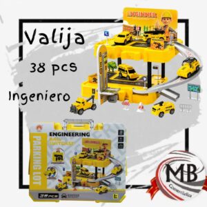 Valija estacionamiento pista de construccion e ingeniero 38 piezas con camiones por mayor en jugueteria juegos por mayor MB Comercializa. Proveedor mayorista para revendedores y comercios con despacho 24/7 full a toda Argentina via Correo Argentino.