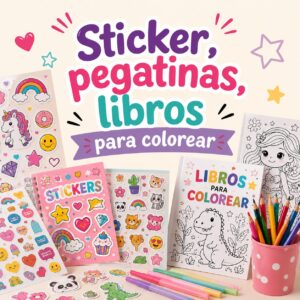 STICKERS-PEGATINAS-LIBRO PARA COLOREAR