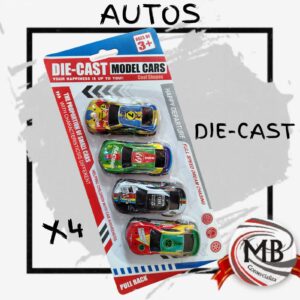 BLISTER AUTOS DIE CAST X 4