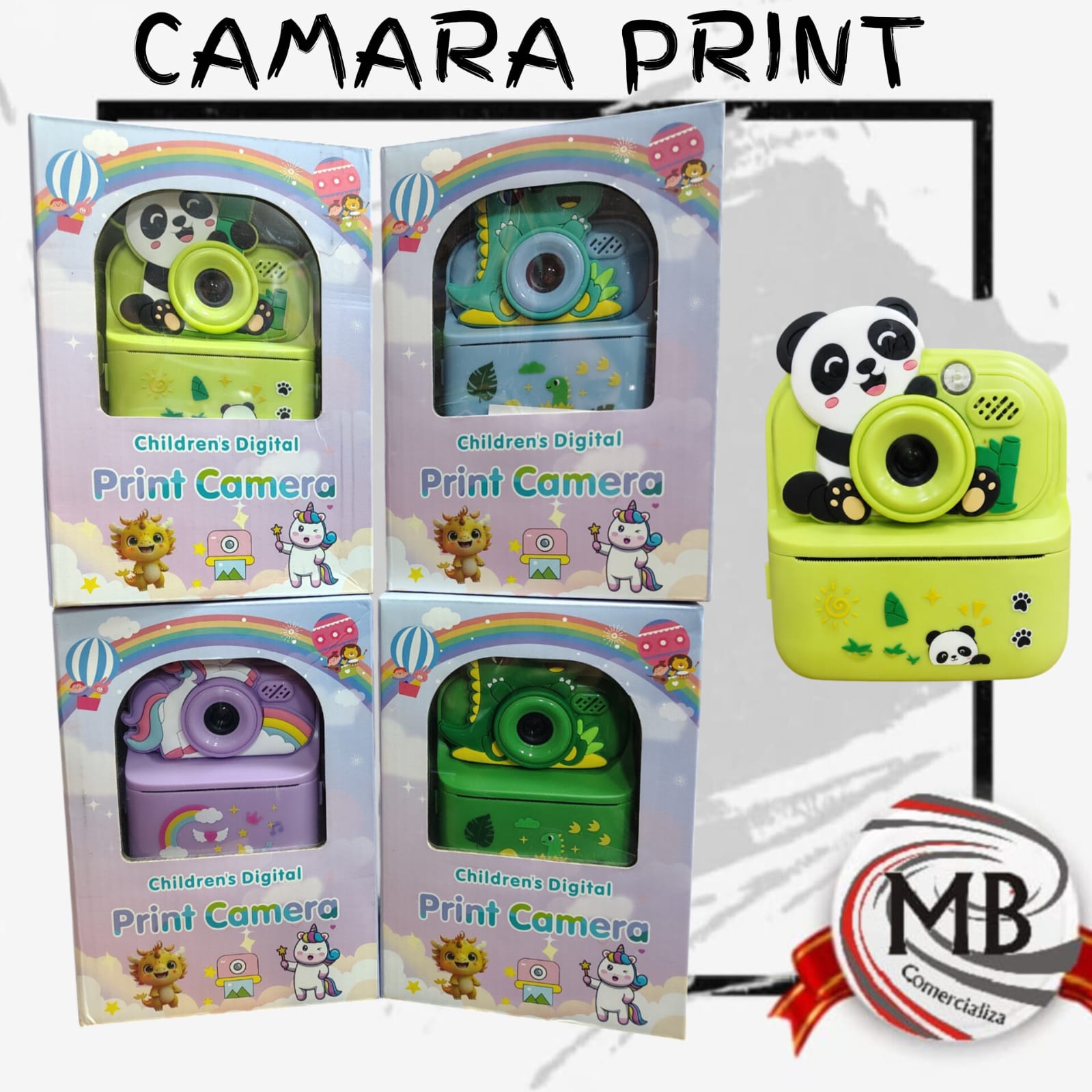 Camara digital infantil con impresion termica instantanea print camera venta mayorista MB Comercializa.