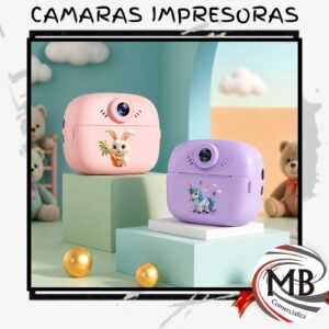 Camara impresora de fotos infantil modelo conejo unicornio tonos pastel venta mayorista MB Comercializa.