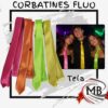 Corbatines corbatas de tela fluo neon colores llamativos cotillon fiestas tandas locas venta mayorista MB Comercializa.