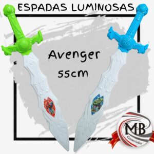 Espada luminosa avenger 55 cm con luces led multicolor y efectos de sonido cotillon juguete infantil venta mayorista MB Comercializa.