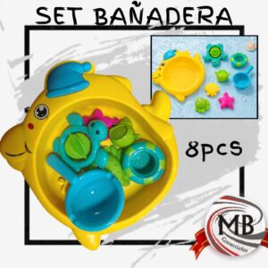 Juego set banadera juguetes de agua x8 piezas primera infancia por mayor MB Comercializa.