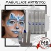 Maquillaje artistico en barra labial retractil blanco y azul por mayor MB Comercializa.