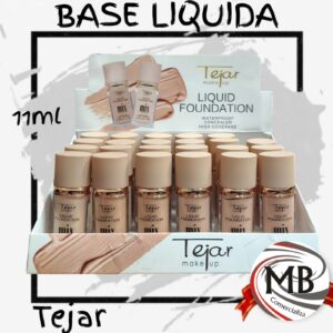 Base liquida tejar liquid foundation 11ml a prueba de agua alta cobertura formato compacto maquillaje facial cosmetica venta mayorista MB Comercializa.