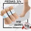 PACK X 10 PARES DE MEDIAS 3/4