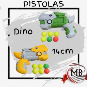Pistola dino lanza bolitas 14 cm juguete infantil por mayor MB Comercializa.