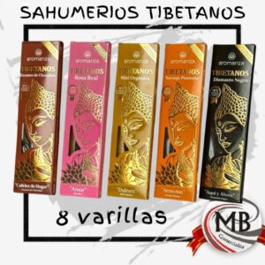 Sahumerios tibetanos aromanza x 8 varillas gruesas de incienso aromas intensos aromaterapia santeria venta mayorista MB Comercializa.