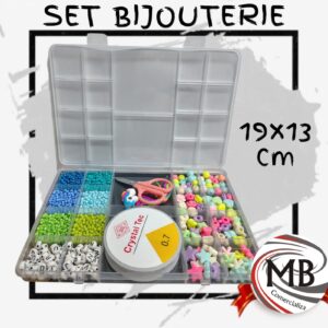 Set para armar bijouterie organizador 19x13 cm cuentas mostacillas tanza tijera venta mayorista MB Comercializa.