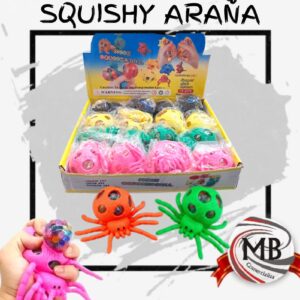Squishy arana tarantula antiestres de colores con bolitas orbeez venta mayorista MB Comercializa.