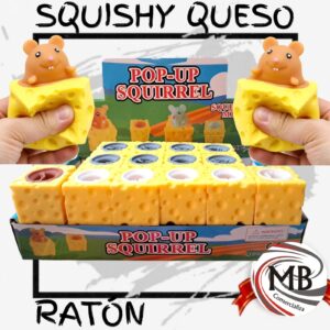 Squishy queso con raton pop up antiestres juguete sensorial venta mayorista MB Comercializa.