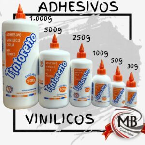 Adhesivo vinilico cola sintetica tintoretto lavable y no toxico para papel carton madera libreria escolar venta mayorista MB Comercializa.