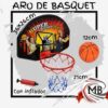 Aro de basquet infantil con tablero 36x26 cm pelota e inflador por mayor MB Comercializa.