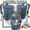 Mochila lonchera termica zaphir azul denim aislante térmico para vianda alimentos bebidas tiras de espalda marroquineria venta mayorista MB Comercializa.
