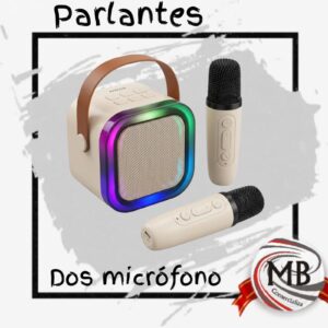 PARLANTES CON 2 MICROFONOS