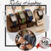 Reloj de pulsera hombre caja cuadrada vintage esfera clara números grandes malla de silicona de colores accesorios masculinos venta mayorista MB Comercializa.