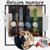 Reloj de pulsera hombre caja redonda esfera analogica numeros grandes malla de silicona de colores accesorios masculinos venta mayorista MB Comercializa.