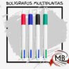 Boligrafo multipuntas 4 en 1 retractil cuerpo blanco lapicera multicolor tintas azul roja negra verde utiles escolares oficina libreria venta mayorista MB Comercializa.