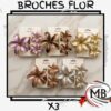 Broches para cabello flor tropical plumeria hawaiana garra pinza metalizada acabado satinado bronce dorado plata lila pack por 3 unidades accesorios dama verano venta mayorista MB Comercializa.