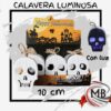 Calavera luminosa colgante halloween 10cm con luz led en los ojos adorno plastico blanco decoracion ambientacion cotillon fiestas venta mayorista MB Comercializa.