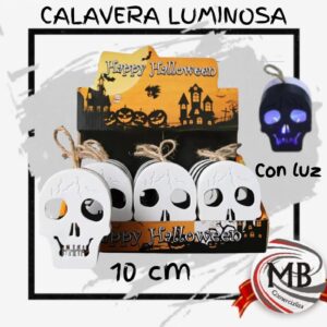 CALAVERA LUMINOSA 10 CM HALLOWEEN