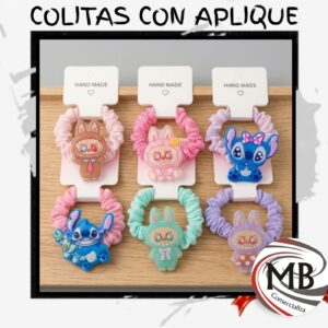 COLITAS CON APLIQUE X1 LABUBU - STITCH MB163