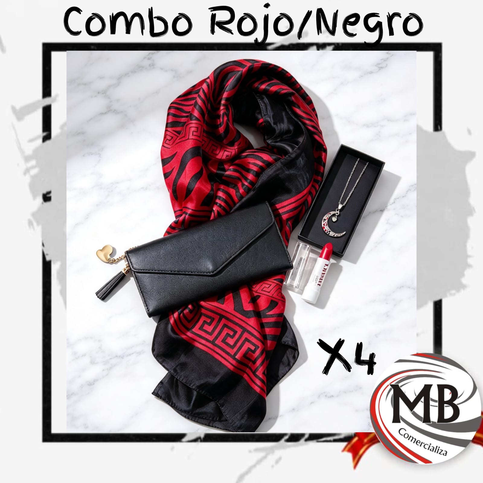 COMBO ROJO/NEGRO X 4
