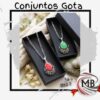 CONJUNTO ACERO.Q GOTA  -CADENA-DIJE-CAJA