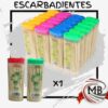 Escarbadientes palillos de madera de bambu en envase salero plastico con tapa dosificadora de colores bazar descartables cocina mesa venta mayorista MB Comercializa.