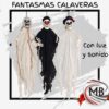 Adorno colgante fantasma calavera halloween con luz y sonido tunica de gasa tela deshilachada espectro terror decoracion ambientacion cotillon fiestas venta mayorista MB Comercializa.