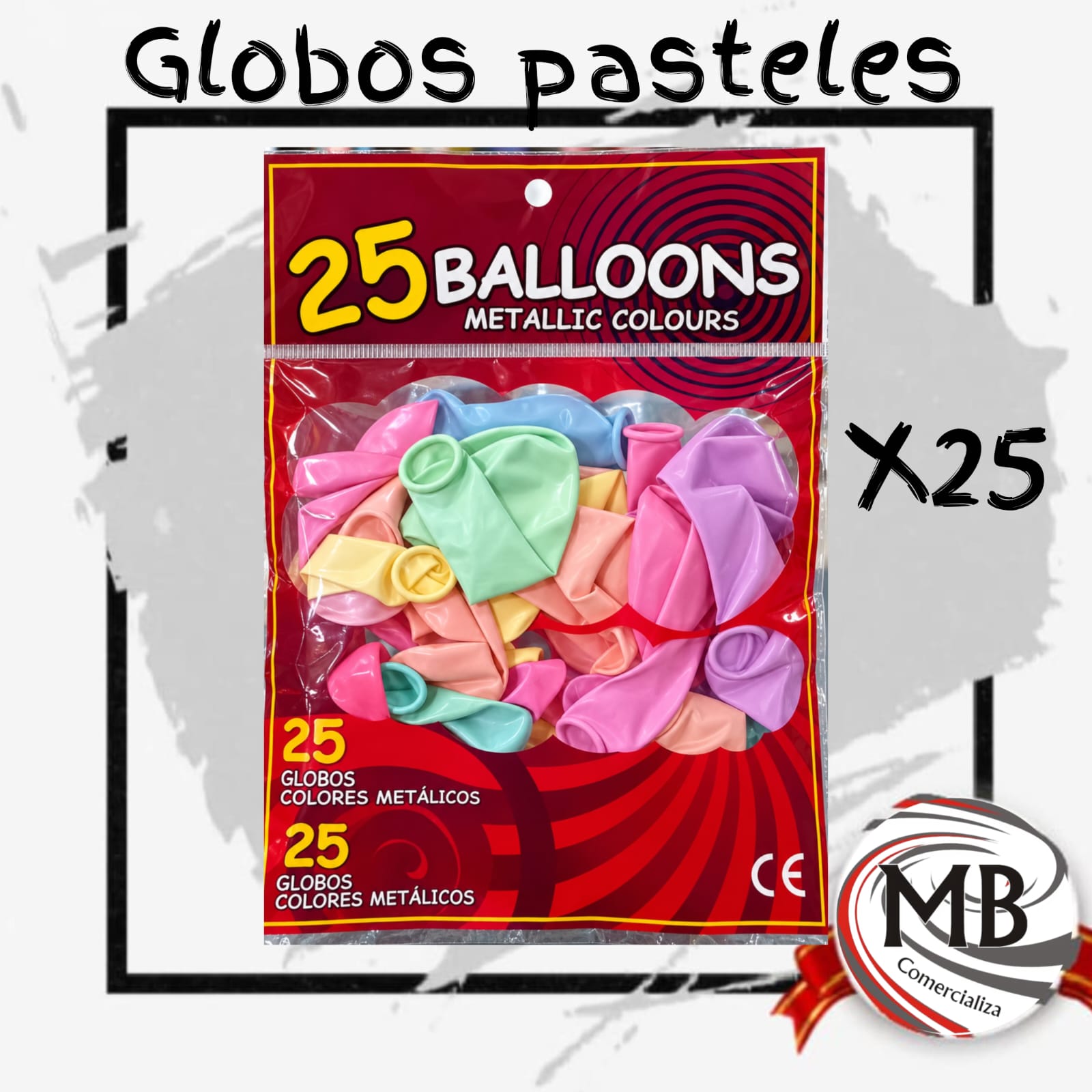 GLOBOS COLORES PASTELES BALLOONS X 25
