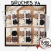 PACK BROCHES X 4 COLORES MATTE MB134
