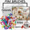 Mini broches de madera de colores surtidos pack x 100 unidades brochecitos para fotos guirnaldas manualidades souvenirs artesanias libreria cotillon venta mayorista MB Comercializa.