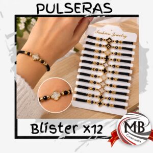 PACK BLISTER PULSERAS X 12 STRASS
