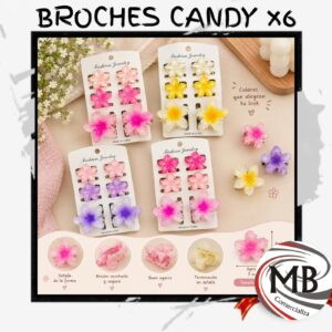 PACK X 6 BROCHES CANDY MB136