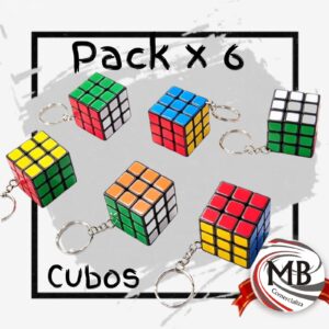 PACK X 6 LLAVEROS CUBOS RUBIK