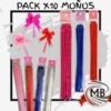 Moños faciles para regalo pack x10 unidades moño autodesarmable cinta plastica metalizada colores surtidos bolsas moños papel regalo libreria cotillon regalería venta mayorista MB Comercializa.