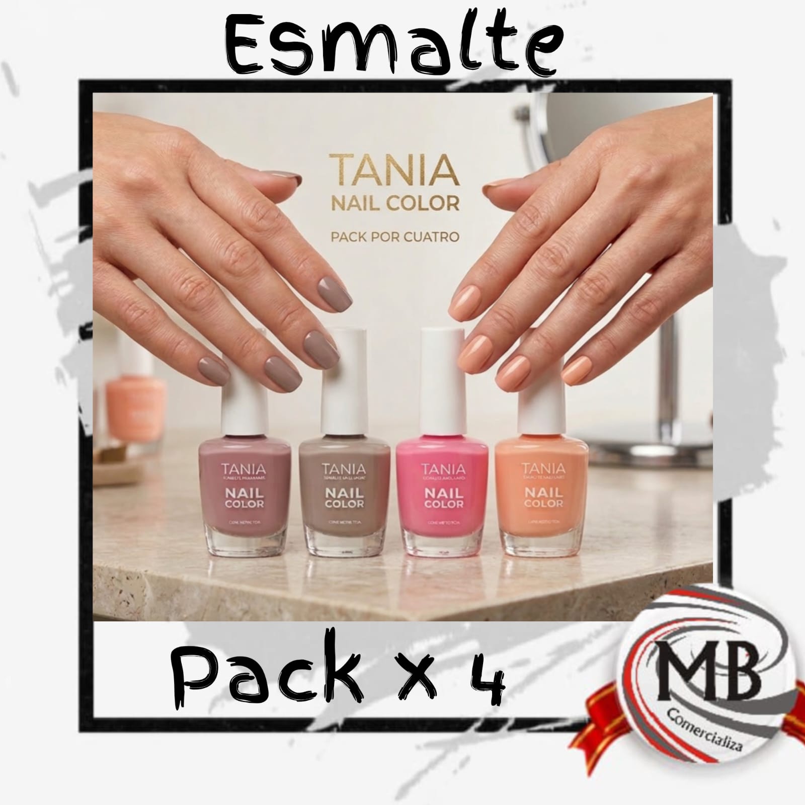 PACK X4 ESMALTES NUDE