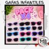Gafas infantiles de sol anteojos plasticos para niños colores surtidos pack x 4 unidades accesorios de verano cotillon fiestas cumpleaños moda infantil venta mayorista MB Comercializa.